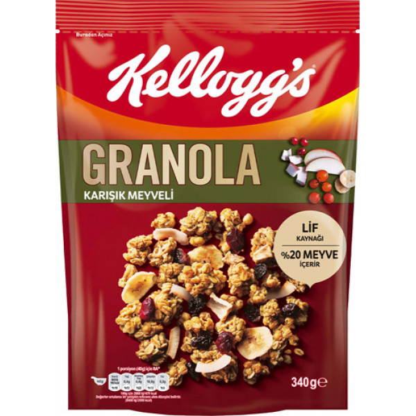 KELLOGG'S GRANOLA MEYVE 340GX10