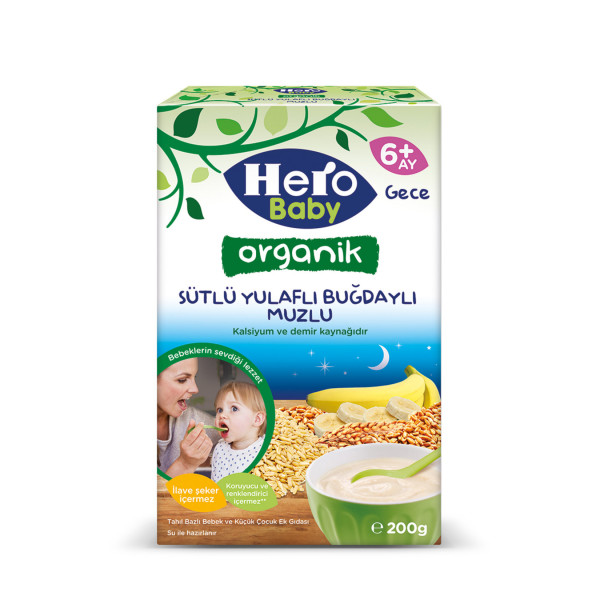 HERO BABY ORGANİK BUĞD.YULAF.MUZ.200GRx6