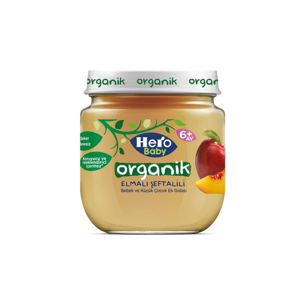 HERO BABY ORGANİK ELMA ŞEFTALİ 120Gx6