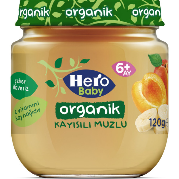 HERO BABY  ORGANİK KAYISI MUZ 120Gx6